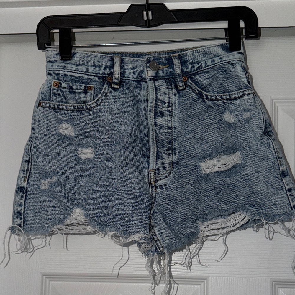PacSun Light Blue Distressed Jean Shorts